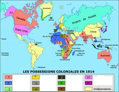 Le pays N8 (en vert vif) : l'Islande appartenait