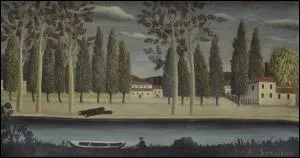 Quel peintre naf, surnomm  le douanier , a peint cette toile intitule  Bord de rivire  ?