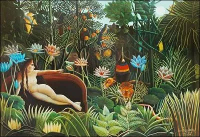 Mis  part des oiseaux et des lions, quel animal peut-on voir sur  Le Rve , tableau du Douanier Rousseau ?