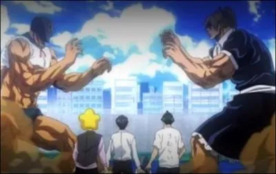 �pisode 10 - Avec l'entrainement intensif de la Soeur, l'un des personnages a acquis des muscles impressionnants, ce qui lui a fait perdre la t�te. Qui se bagarre ainsi, tels deux immenses colosses culturistes ?