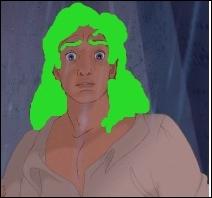 Dans la Belle et la Bte, lorsque la Bte redevient le Prince, de quelle couleur sont ses cheveux ? (ici colors en vert)