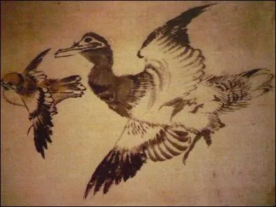 Japon. 
On attribue 30 000 uvres à Katsushika Hokusai : peintures, gravures, dessins. Quel titre porte ce lavis d'encre de Chine et d'aquarelle ocre ?