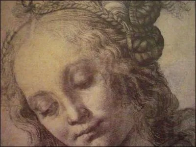XVe siècle. 
"Tête de femme avec une coiffure compliquée", fusain noir rehaussé de blanc. Qui est l'artiste ?