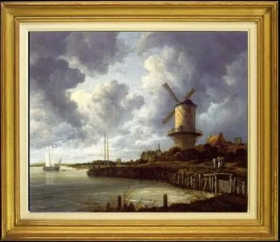 Peintre de paysages nerlandais, il est l'auteur de ce tableau intitul  Le Moulin  vent  Wijk bij Duurstede   excut vers 1670... .