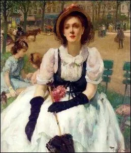 Femme lgante au parc.