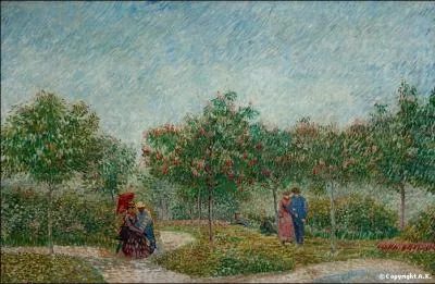 Couples d'amoureux dans le parc Voyer d'Argenson  Asnires.