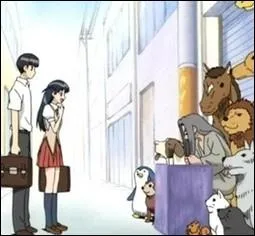 (p. 10 - Voyance animalire, aidez-moi ! ) Que fait Karasuma quand Tenma part en pleurant aprs avoir t vexe par sa rponse devant Kenji, devenu diseuse de bonne aventure ?