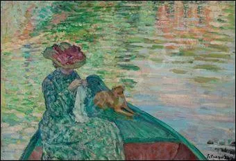 Jeune fille  la barque.