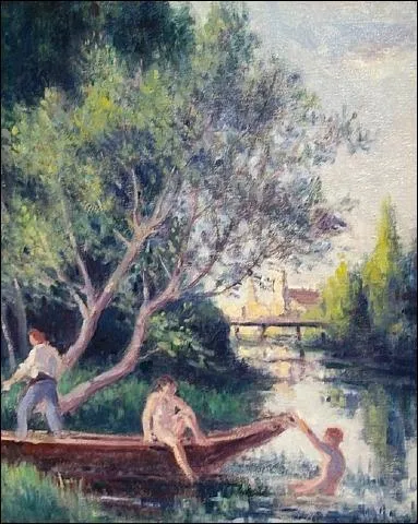 Baignade en barque  Rolleboise.