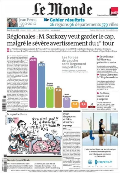 Quelle particularité trouve-t-on dans le journal Le Monde ?