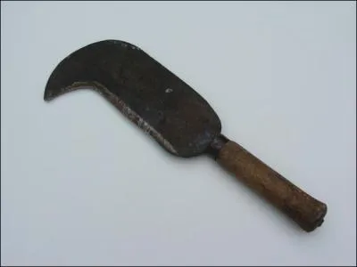 On dit parfois d'un visage qu'il est taill  coups de cet outil. Quel est le nom de cet outil ?