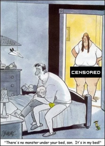 Mais non mon fils, il n'y a pas de monstre dans la penderie ...