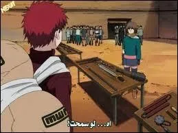 Lorsqu'elle s'entrane au maniement des armes avec Gaara, quelle arme lui choisit-il ?