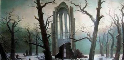 Cimetire de monastre dans la neige, 1826