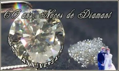 Combien de temps doit-il passer pour qu'un couple fte ses  noces de Diamant  ?