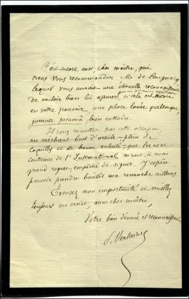  qui Paul Verlaine a-t-il envoy son premier pome ?