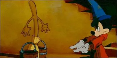 Bien que Mickey semble dj fascin par les pouvoirs magiques de son matre , pour quelle raison prend-t-il vraiment son chapeau afin de donner vie  un balai ?