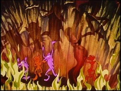 Que subissent les dmons dansant que Chernabog prend dans ses bras ?