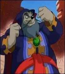 Qui est ce sorcier menaant, recherchant une lampe magique renfermant un gnie ? Dans quel film d'animation Disney adapt d'une srie TV figure-t-il ?