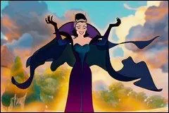 Dans quel Disney, fait en animation et en prises de vues relles, se moquant des films d'animation 1re gnration Disney, retrouve-t-on cette mchante ? Quel est son nom ?