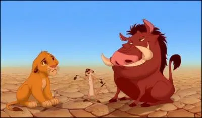 Qui sont les deux nouveaux amis que se fait Simba quand il fuit le royaume des lions ?