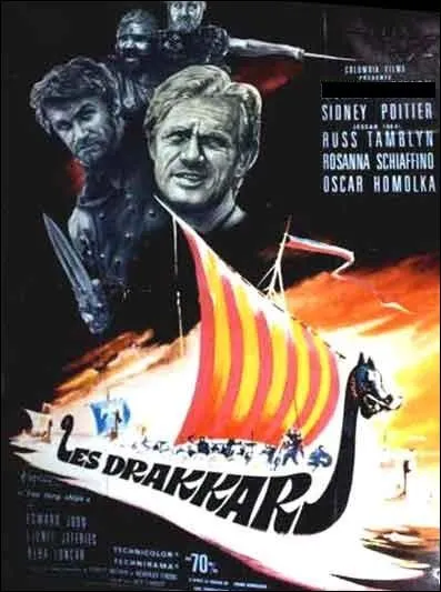 En 1963, qui interprte le rle principal, celui du viking Rolfe, dans le film Les drakkars, ralis par Jack Cardiff et avec galement Sidney Poitier et Russ Tamblyn au casting ?