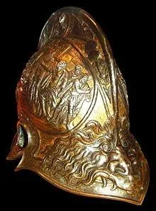 Quel est ce casque bourguignon, utilis au milieu du seizime sicle ?