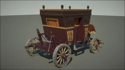 Quel est le nom de ce lourd vhicule attel hippomobile ferm, servant au transport de personnes ?