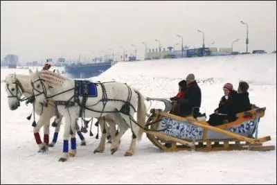 Ce nom russe dsigne une voiture hippomobile ou un traneau sur patins, dont l'attelage ncessite trois chevaux. Quel est-il ?