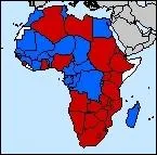 Sur la carte suivante, par quelle couleur est reprsente l'Afrique francophone ?