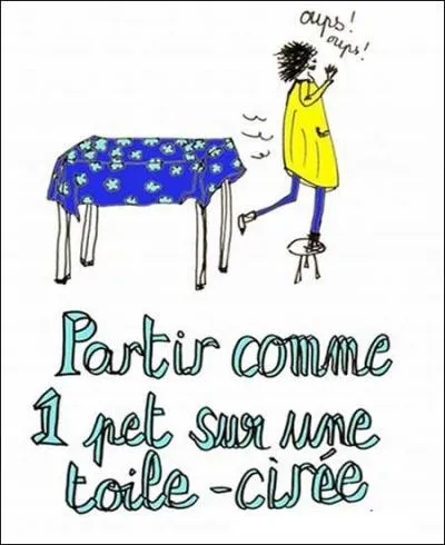 Que signifie l'expression Comme un pet sur une toile cire ?