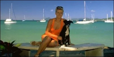 Comment s'appelle le chien que Cynthia trouve sur l'île ?