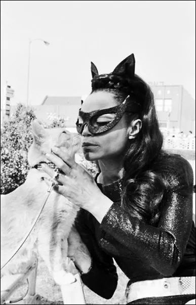Celle qui se cache sous la vture de Catwoman, et caline le chat, est une chanteuse actrice, c'est ?