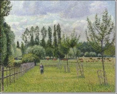 Prairie  Eragny, temps gris.