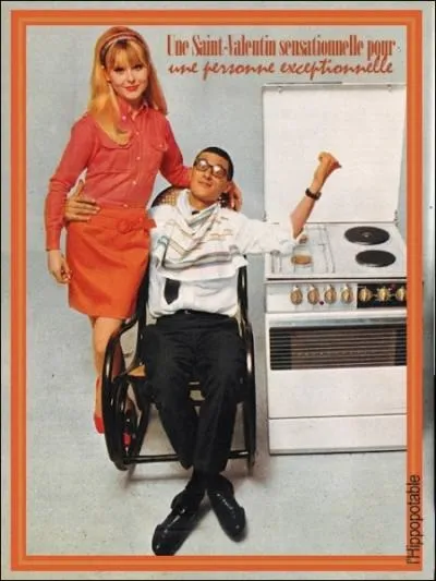 Encore une pub d'un autre ge, pourtant pas si lointain ! Non seulement le  hros  avoue qu'il s'offre un truc pour lui  la Saint-Valentin, mais en plus... ?