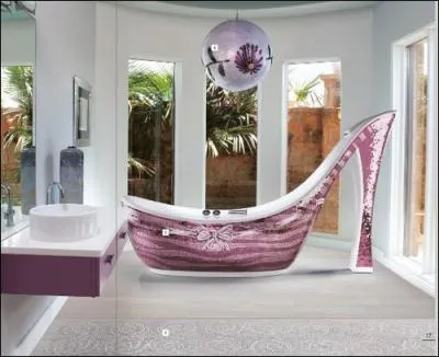 Eh si, elle existe ! Et elle est en vente, la baignoire stiletto ! SI on devait la placer dans le dcor d'une srie TV, on la mettrait forcment chez ?