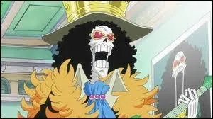 Le squelette de l'quipage, celui-ci a atterri sur une le o tout le monde l'appelle le seigneur Satan, cette fois-ci, il porte une charpe jaune et des lunettes, qui est-ce donc ?