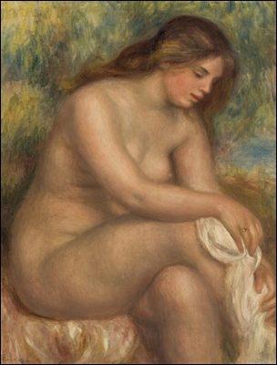 Complte le titre de ce tableau d'Auguste Renoir :  Femme s'essuyant ...  