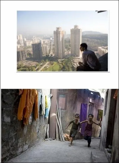 Observez ces deux photographies tires du film  Slumdog Millionnaire . Que pouvez conclure ?