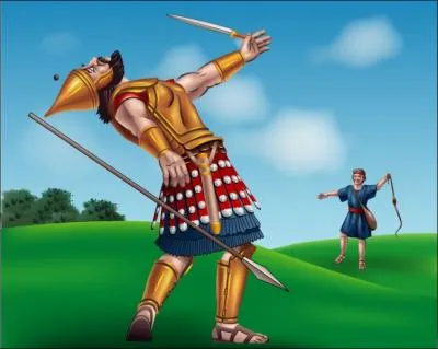 Cette expression, moins utilise de nos jours, voque un combat ingal dont l'issue ne devrait pas faire de doute, sauf si le petit rus triomphe du gros costaud.