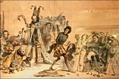 Cette gravure représente Hugo, Dumas père, et Balzac qui se hâtent vers la porte de l'Académie française. Que caricature-t-elle ?