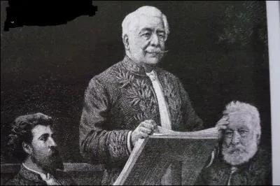 Qui se présenta à l'Académie française entouré de V. Hugo et É. Pailleron ? Il fut distingué en 1884.