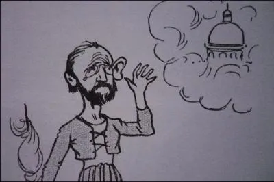 Il brigua une distinction par 24 fois, et ne fut jamais admis sous la coupole. Qui est caricaturé en Jeanne d'Arc entendant des voix provenant de l'Académie française ?