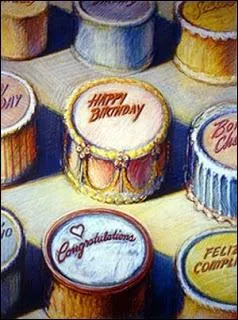  Celebration Cakes  de Wayne Thiebaud.  quelle priode cette oeuvre a-t-elle t peinte ?