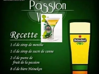 Sur la photo, vous trouverez la recette de cette boisson. C'est le cocktail :