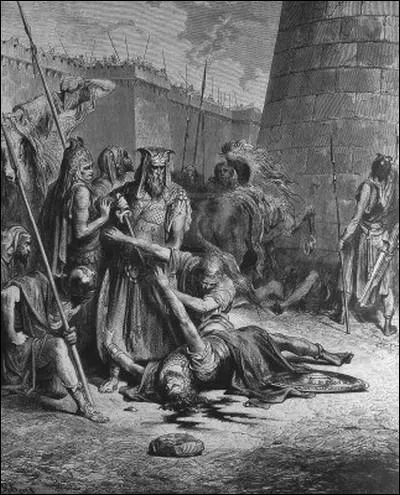 Cet homme tua tous ses frres sauf un et il fut proclam roi par le peuple de Sichem. Son rgne ne dura que trois ans car il avait agi sans autorit divine et fut assomm par une meule de moulin. C'est...