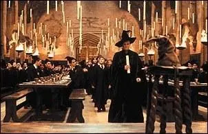 Au d�but du banquet, Harry se place en face d'Hermione et � droite de Ron. Au plan suivant, o� se trouve Harry ?