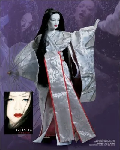 Vous pouvez reconnatre, grce  la photo et au fond de l'image, de quel film est issue cette superbe poupe, qui reprend l'un des costumes traditionnels magnifiques du film...