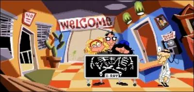 Dans ce jeu d'aventure de type point-and-click de 1993, vous incarnez Bernard Bernoulli et ses amis Hoagie et Laverne dans leur qute pour empcher le dmoniaque Tentacule Pourpre de dominer le monde. Pour cela, le joueur doit rsoudre des puzzles et voyager dans le temps pour explorer diffrentes priodes de l'histoire. Comment se nomme ce jeu ?