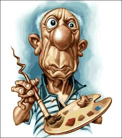 Minotaure au regard perant, voluant entre sa peinture et ses femmes ... .